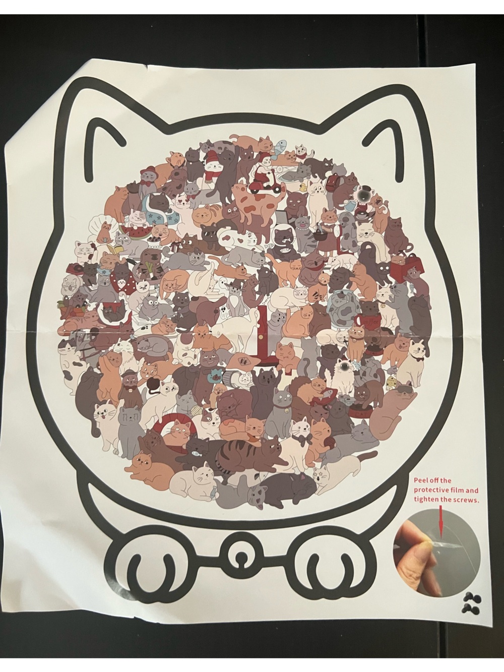 Wooden cat 135 piece cat frame jigsaw puzzle